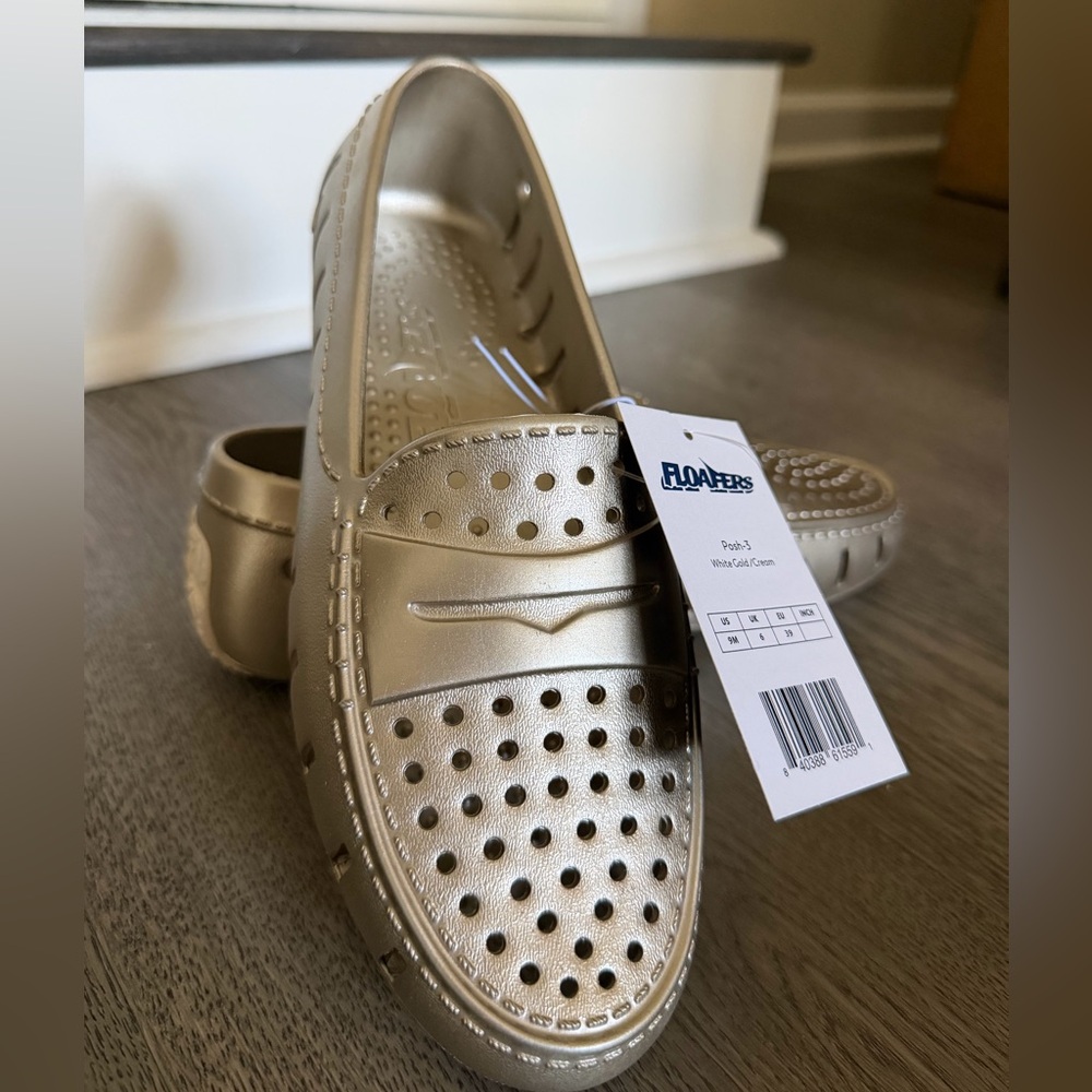 Floaters Men’s Metallic Gold Slip-On Penny Loafers